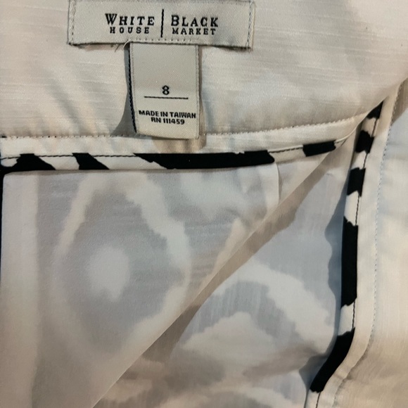 WHITE HOUSE BLACK MARKET WOMEN SIZE 8 BLACK AND WHITE SKIRT - Picture 5 of 6
